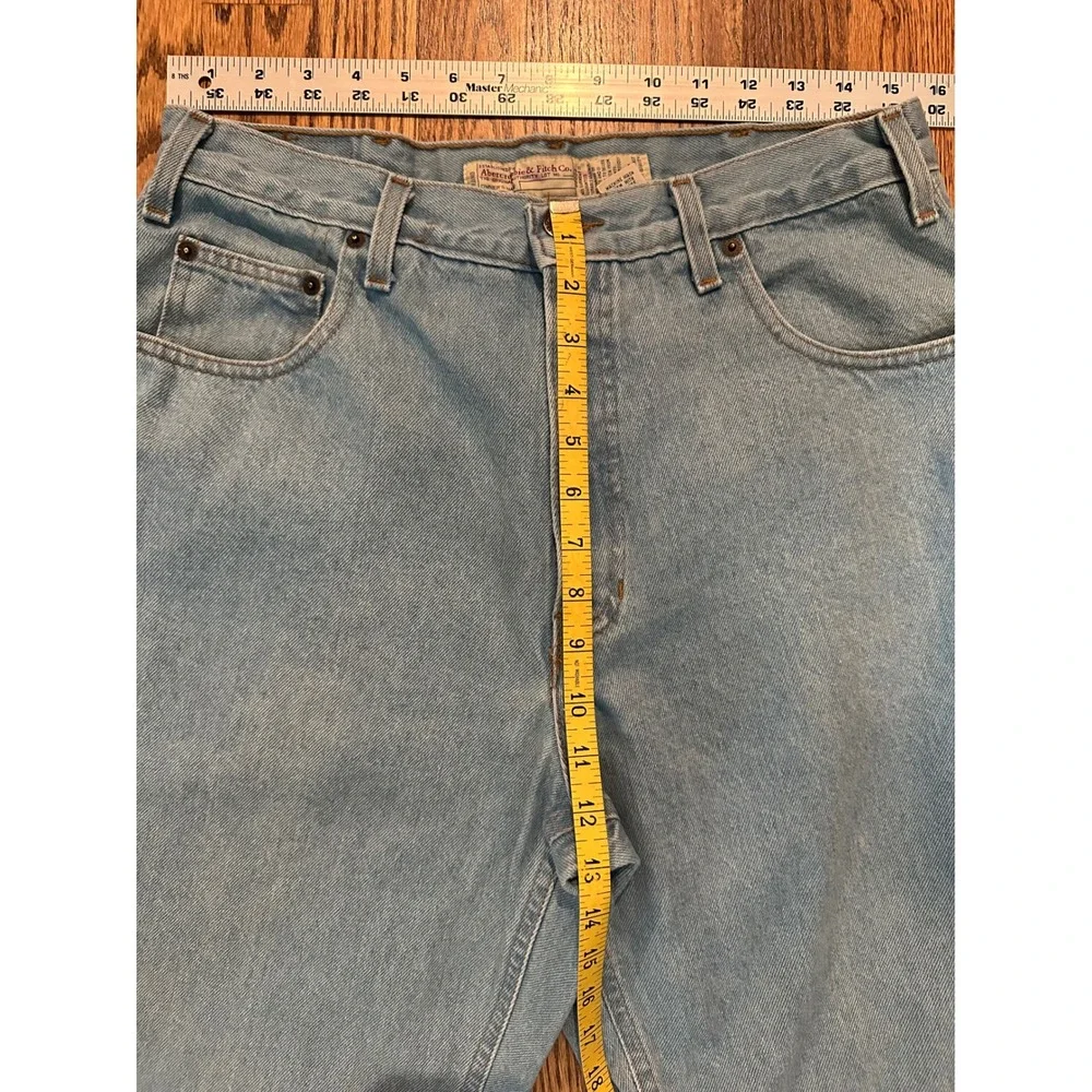 Vintage Abercrombie & Fitch Mens Light Wash Straight Leg Jeans Made in USA 34x32